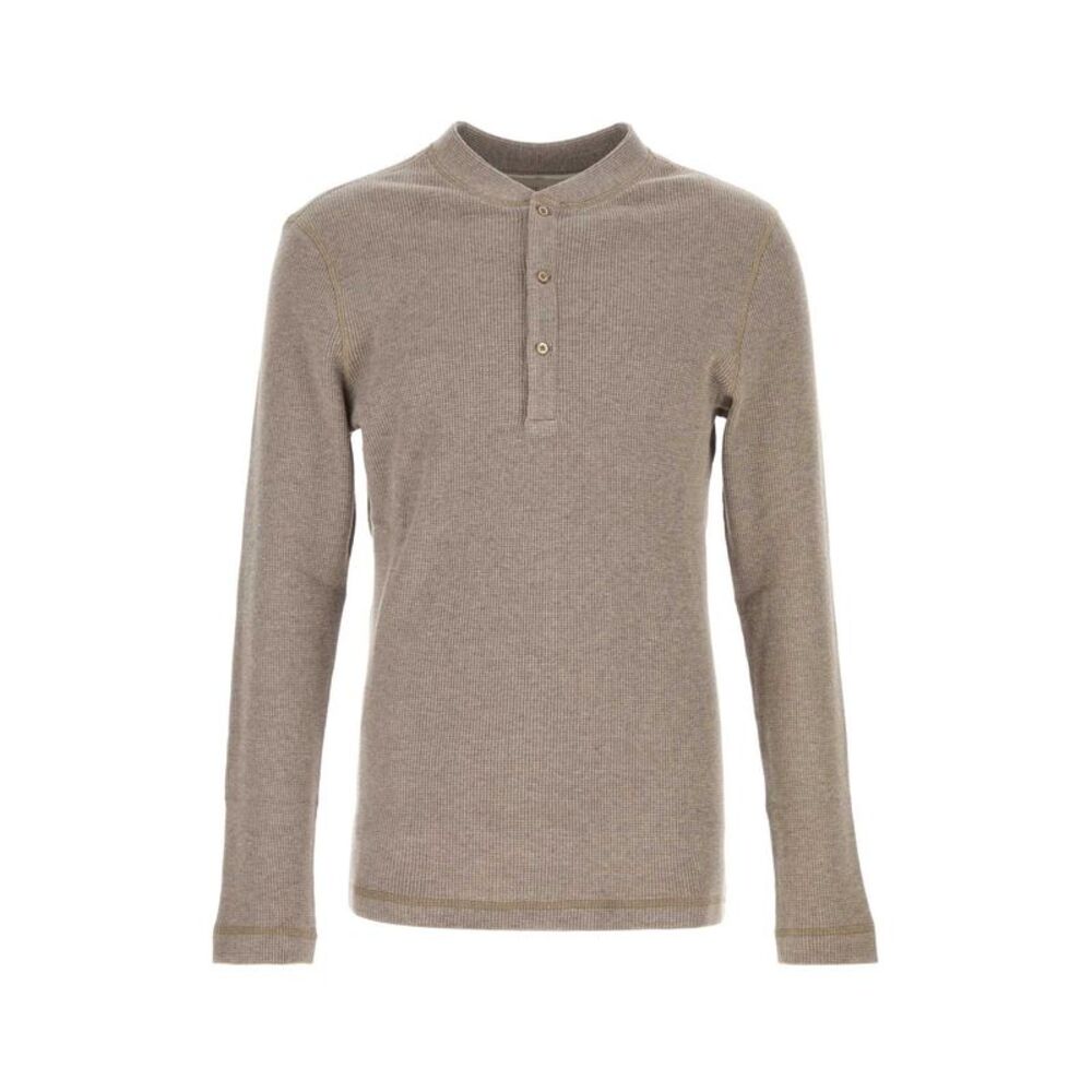 Brunello Cucinelli Men Dove Grey Cotton Blend T-Shirt